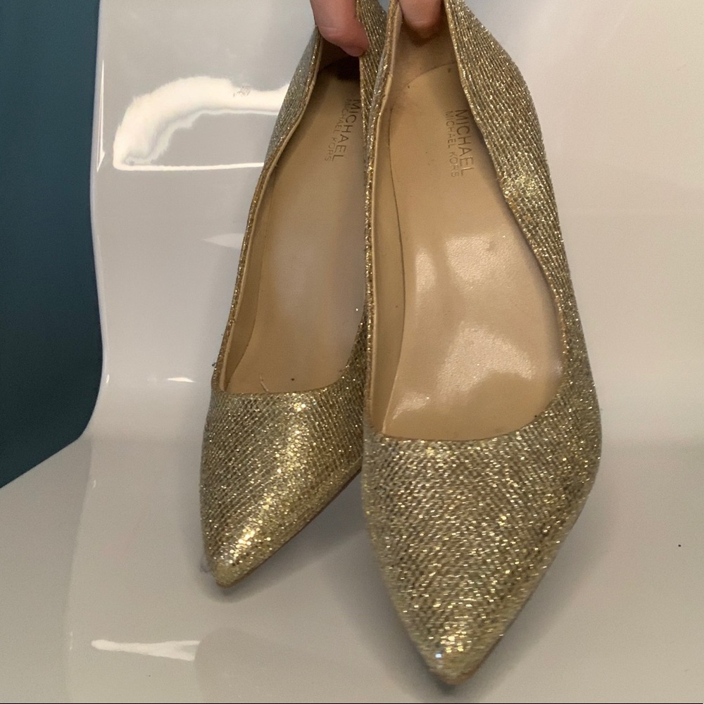 Gold Glitter MICHAEL Michael Korda Heels Sz 7.5